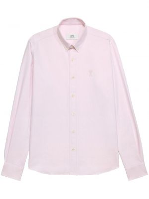Péřová bavlněná košile Ami Paris růžová