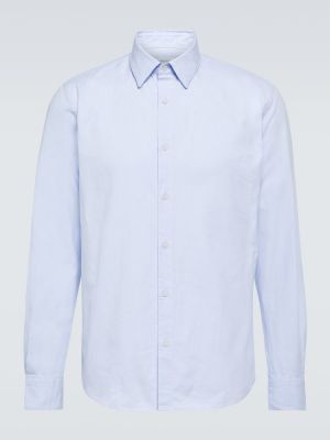 Camisa de algodón Sunspel azul