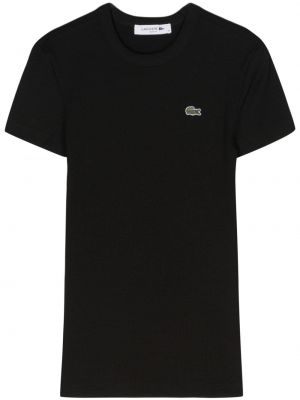 Βαμβακερή μπλούζα Lacoste μαύρο