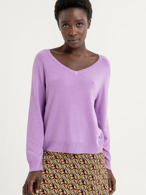 Фиолетовый свитер с v-образным вырезом Surkana
