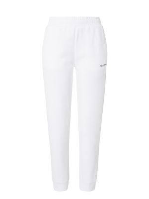 Priliehavé teplákové nohavice Calvin Klein biela
