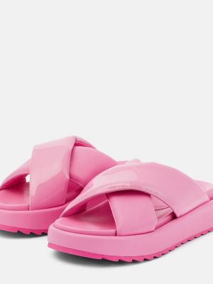 Pantofi din piele Gia Borghini roz