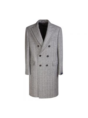 Manteau en laine à motif mélangé à motif chevrons Lardini gris