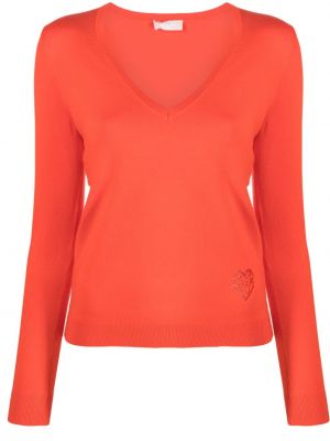 Пуловер с v-образно деколте Liu Jo оранжево