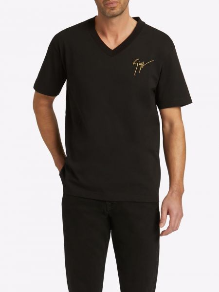 Camiseta con bordado Giuseppe Zanotti negro