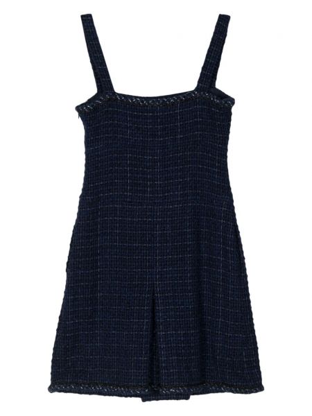 Sukienka bez rękawów tweedowa Chanel Pre-owned niebieska