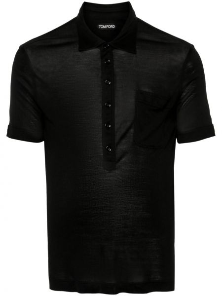 Zīda polo krekls Tom Ford melns