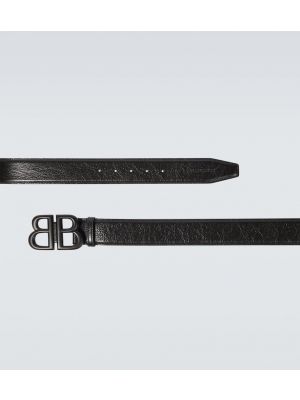 Kožený pásek Balenciaga černý