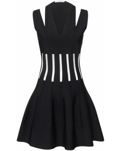 Viskózové mini šaty Alexander Mcqueen černé