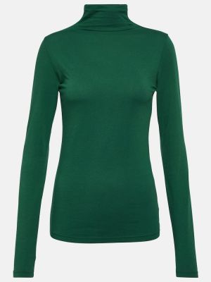 Top in velluto di cotone in jersey Velvet verde