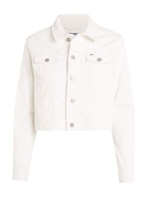 Kordbársony kabát Tommy Jeans fehér