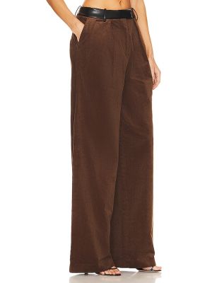 Pantaloni di velluto a coste plissettati Helsa marrone