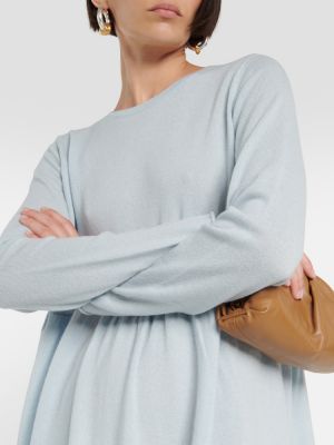Mini vestido de lana de cachemir con estampado de cachemira Jardin Des Orangers azul
