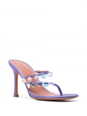 Sandały z kryształkami Amina Muaddi fioletowe