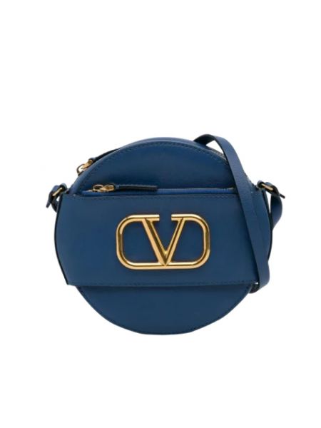 Torba na ramię skórzana Valentino Vintage niebieska