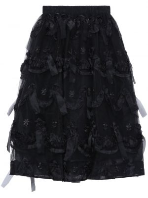 Tylová sukňa s mašľou Simone Rocha čierna