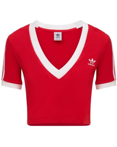 Памучна тениска Adidas Originals червено