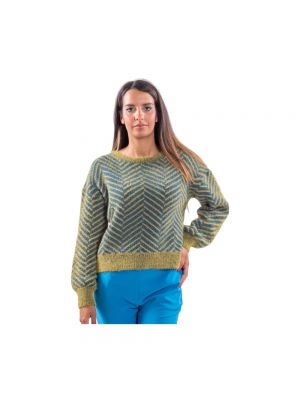 Sweter w abstrakcyjne wzory Fracomina zielony