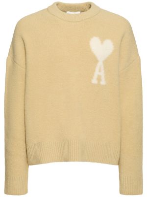 Пуловер от алпака вълна Ami Paris сиво