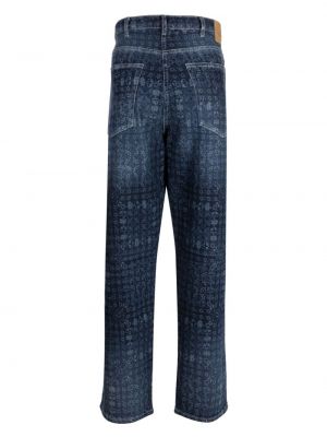 Straight fit džíny s potiskem Ps Paul Smith modré
