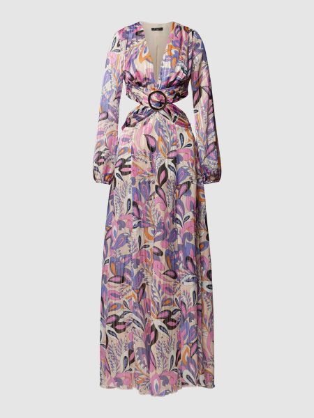 Sukienka długa z wzorem paisley Marciano Guess różowa