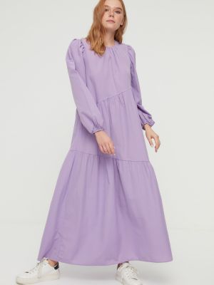 Dlouhé šaty Trendyol fialové