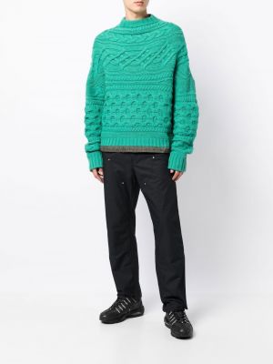 Sweter wełniany Sacai zielony