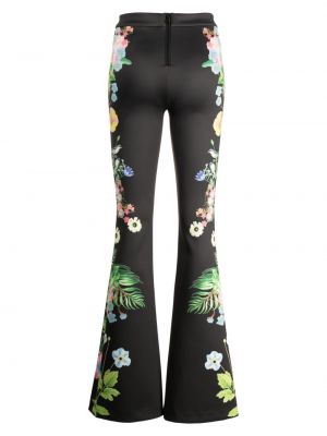 Spodnie w kwiatki z nadrukiem Cynthia Rowley czarne