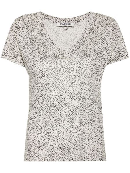 Lněné tričko s potiskem s abstraktním vzorem Max & Moi