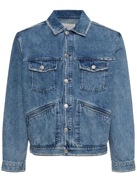 Bavlnená džínsová bunda Marant modrá