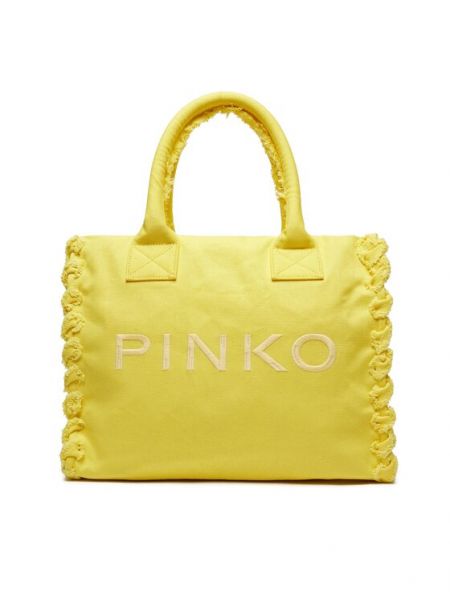 Strand shopper handtasche Pinko gelb