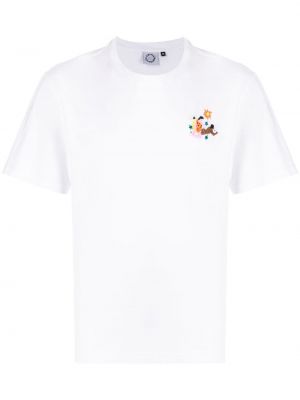 Тениска бродирана с кръгло деколте Carne Bollente бяло