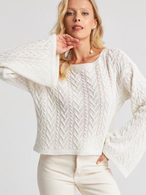 Ažurový sveter Cool & Sexy biela