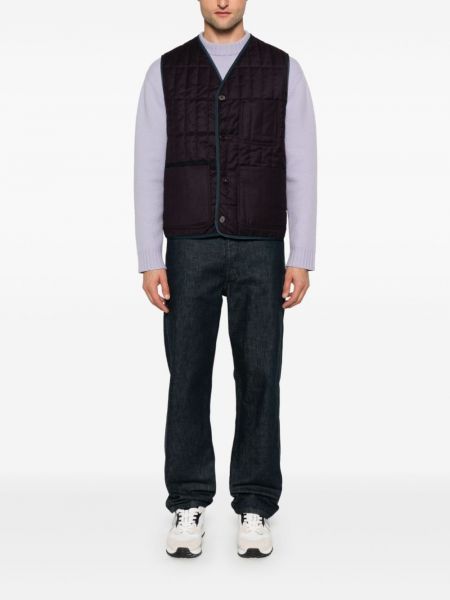 Quiltet vest i flannel Paul Smith lilla