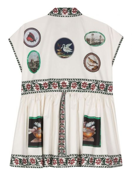 Bavlněné midi šaty s potiskem Giambattista Valli bílé