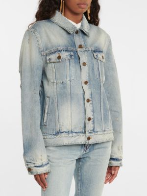 Obnosená džínsová bunda Saint Laurent modrá