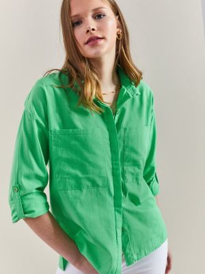 Priliehavá košeľa Bianco Lucci zelená