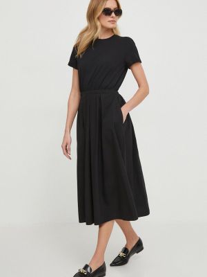 Pamučna midi haljina United Colors Of Benetton crna