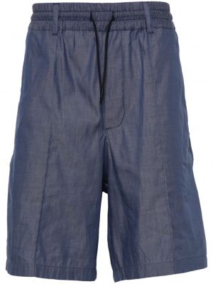 Pantaloni scurți din bumbac Emporio Armani albastru