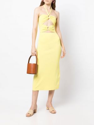 Sukienka koktajlowa w paski Solid & Striped żółta