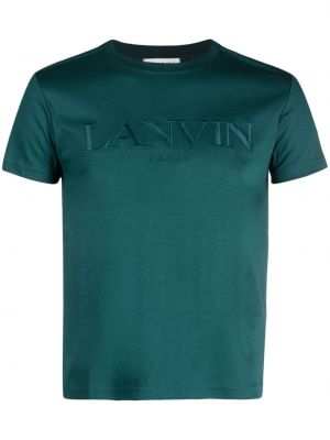 Памучна тениска бродирана Lanvin зелено