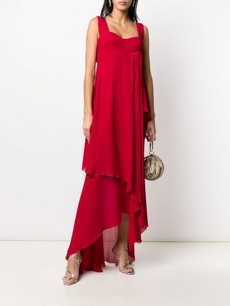 Vestido asimétrico Christian Dior rojo