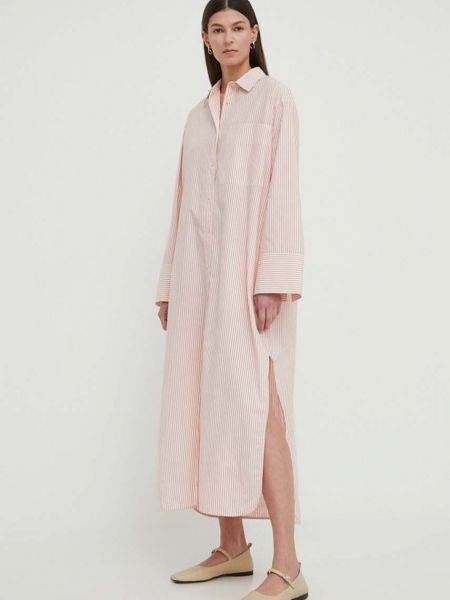 Bombažna obleka By Malene Birger roza