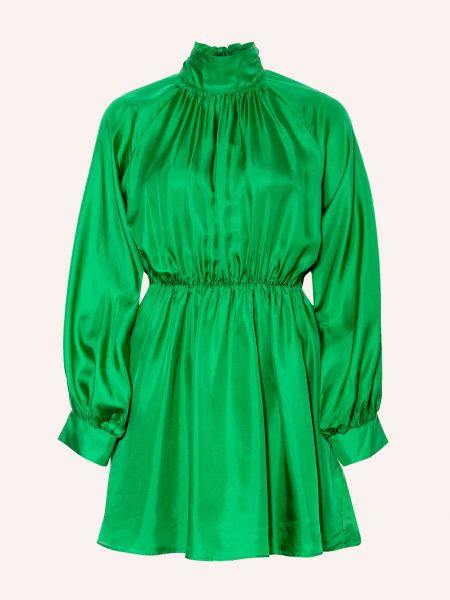 Hedvábné šaty s elastickým pasem Samsøe Samsøe zelené
