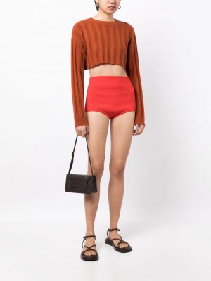 Shorts en cachemire en tricot Cashmere In Love rouge