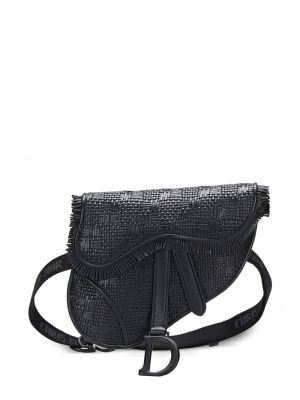 Pletený pásek Christian Dior černý