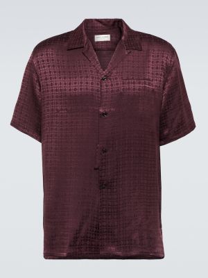 Hodvábna košeľa Saint Laurent fialová