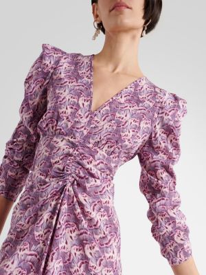 Zīda midi kleita ar apdruku Isabel Marant violets