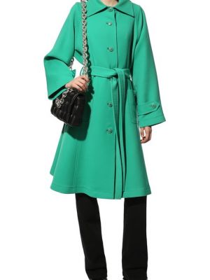 Шерстяное пальто Dolce & Gabbana зеленое