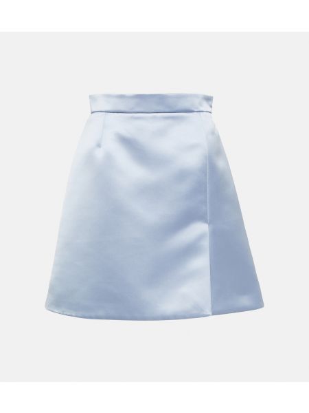 Синяя атласная юбка мини Nina Ricci